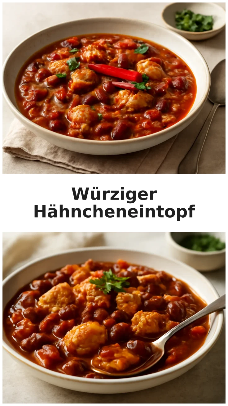 Würziger Hähncheneintopf mit Chili und Bohnen 3 Würziger Hähncheneintopf mit Chili und Bohnen für die ganze Familie